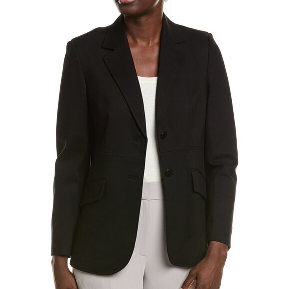Anne Klein Black Women’s Two‑Button Compression Blazer NWT Size 8 - Picture 1 of 5